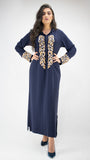 djellaba-2021-ramadan-moderne-crepe de soie-bleu marine-ocaftan-broderie-fait main-handmade-jellaba moderne-2021-chic-prestige-glamour-maroc-classe