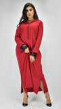 djellaba-jellaba-caftan-rouge-vif-ocaftan-jellaba moderne-2021-chic-prestige-glamour-classe