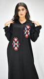 djellaba-jellaba-noir-enligne-caftan-broderie-motifgeometrique-jellabamoderne-chic-prestige-glamour-classe