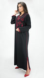 djellaba-noire-bordeaux-choucha-moderne-classe-prestige-traditrionnelle