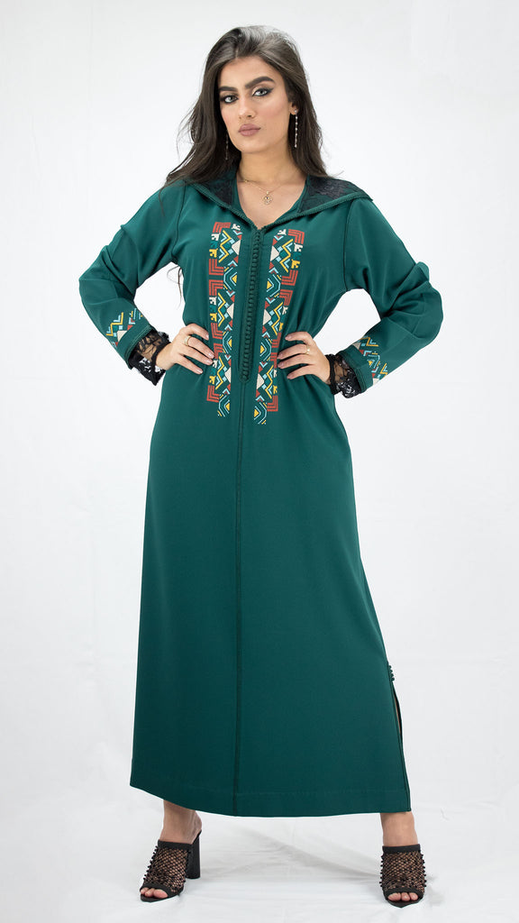 djellaba_dentelle-vert_emeraude-point_croix-ocaftan-broderie-jellaba_moderne-2020-chic-prestige-glamour-classe